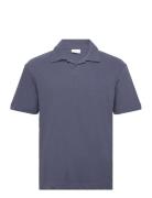 Loose Bouclé Polo - Gots/Vegan Navy Knowledge Cotton Apparel