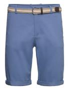 Superflex Chino Shorts W. Belt Blue Lindbergh