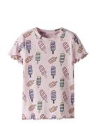 Nmfvemma Aop Ss Slim Top Pink Name It