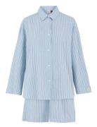 Stripel Shirt+Shorts Blue Becksöndergaard