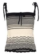 Maia Ecru Tricot Top Black ALOHAS