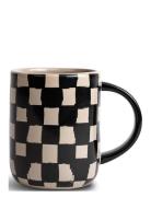 Mug Liz Check Black/Beige Patterned Byon