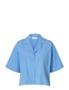 Slfblair Ss Cropped Shirt B Blue Selected Femme