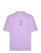 Loose Fit Front Chest Artwork T-Shirt Purple Scotch & Soda