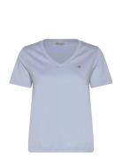 Reg Shield Ss V-Neck T-Shirt Blue GANT