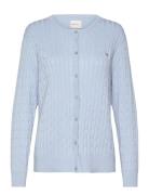 Stretch Cotton Cable Cardigan Blue GANT