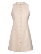 Linen Mix Sleeveless Dress Beige Tommy Hilfiger