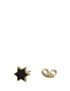 Earring Stud Enamel Gold Design Letters