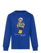 Polo Bear Cotton Long-Sleeve Tee Blue Ralph Lauren Kids