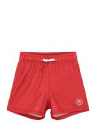 Swim Shorts, Solid Red Color Kids