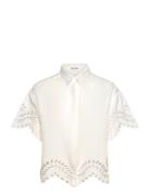 Cressida Short Sleeve Embroidered Shirt White Malina