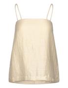 Linen Strap Top Cream House Of Dagmar