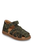 Sandals - Flat - Closed Toe Green ANGULUS