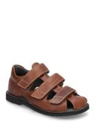 Sandals - Flat - Closed Toe Brown ANGULUS
