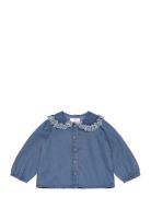 Denim Cotton Shirt Blue Mango