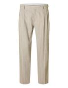 Slhrelaxed-Malik Sun Pinstriped Trs Beige Selected Homme