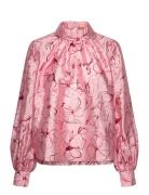 Gathered Long Sleeve Top, 2067 Flat Pink STINE GOYA