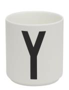 Porcelain Cup A-Z, Æ, Ø White Design Letters