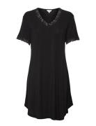 Bamboo Short Sleeve Nightdress With Black Lady Avenue