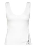 Asymmetrical Zip Slim Tank Top Wmn White G-Star RAW