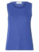Slfmoon Sus Sl Knit Top B Blue Selected Femme