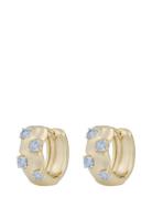 Jen St Wide Ring Ear G/Light Blue - Gold SNÖ Of Sweden