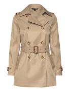 Double-Breasted Cotton-Blend Trench Coat Beige Lauren Ralph Lauren