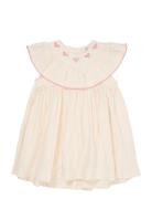 Seersucker Dress W. Heart Pink Copenhagen Colors
