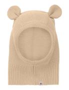 Balaclava Knit W. Ears Beige Huttelihut