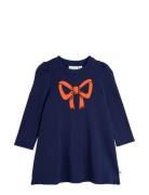 Bow Application Sweatdress Navy Mini Rodini
