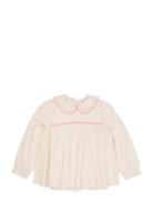 Seersucker Ls Tunic W. Hearts Pink Copenhagen Colors
