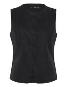 Straight Lyocell Suit Waistcoat Black Mango