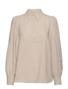 Slfviva Ls Linen Top B Cream Selected
