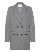 Slfmyla Ls Relax Blazer Mgm Stripe Noos Grey Selected