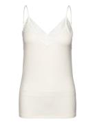 Slfmandy Rib Lace Singlet Noos White Selected