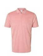 Slhfave Zip Ss Polo Pink Selected