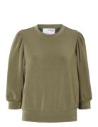 Slftenny 3/4 Sweat Top Noos Khaki Selected