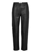 Slfmarie Mw Leather Pants B Noos Black Selected