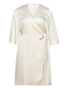 Slffranziska 3/4 Short Satin Wrap Cur Grey Selected