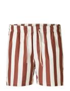 Slhdane-Aop Swimshorts Brown Selected