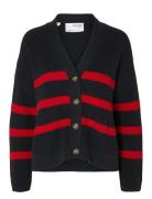 Slfbloomie Ls Knit V-Neck Cardigan Noos Navy Selected