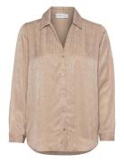 Slftyra Ls Shirt B Beige Selected