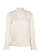 Slfivy Ls Satin Top B Cream Selected