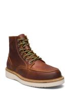 Slhteo New Leather Moc-Toe Boot Brown Selected