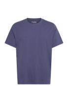 Slhaspen Slub Ss O-Neck Tee Noos Blue Selected