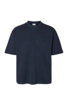 Slhlooseoscar Ss O-Neck Tee Noos Navy Selected