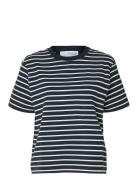 Slfelfrida Ss Contrast Boxy Tee Stripe Black Selected