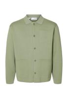 Slhmike Light Relaxed Polo Cardigan Noos Green Selected