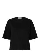 Slfpenny Ss Embroidered Tee Black Selected