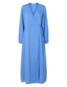 Slflucia-Susie Ls Ankle Wrap Dress B Blue Selected